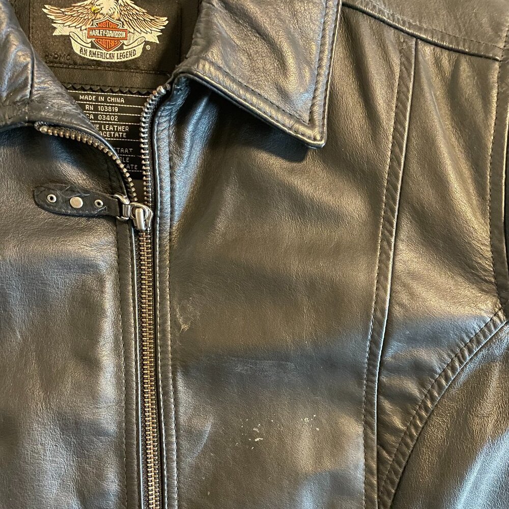 Harley-Davidson Black Leather Jacket - Women's M - Picture 4 of 4